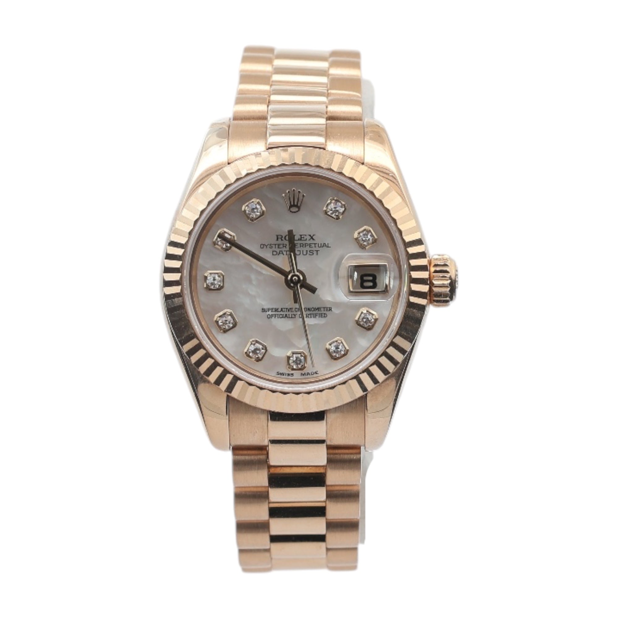 Rolec 18ct Gold Lady Datejust reference 179178 Factory Mother of Pearl