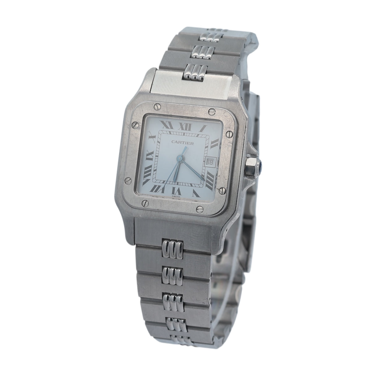 Cartier Santos Carree reference 2960 With Godron Bracelet