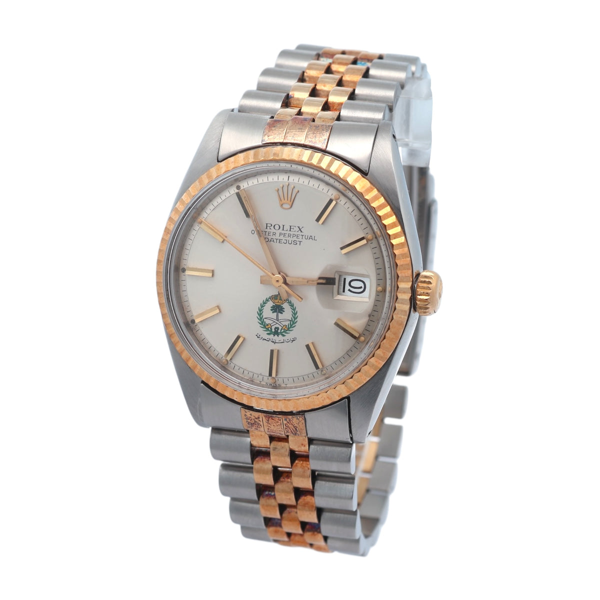 Rolex Steel and Gold Datejust reference 1601 with Saudi Arabian Nay Crest