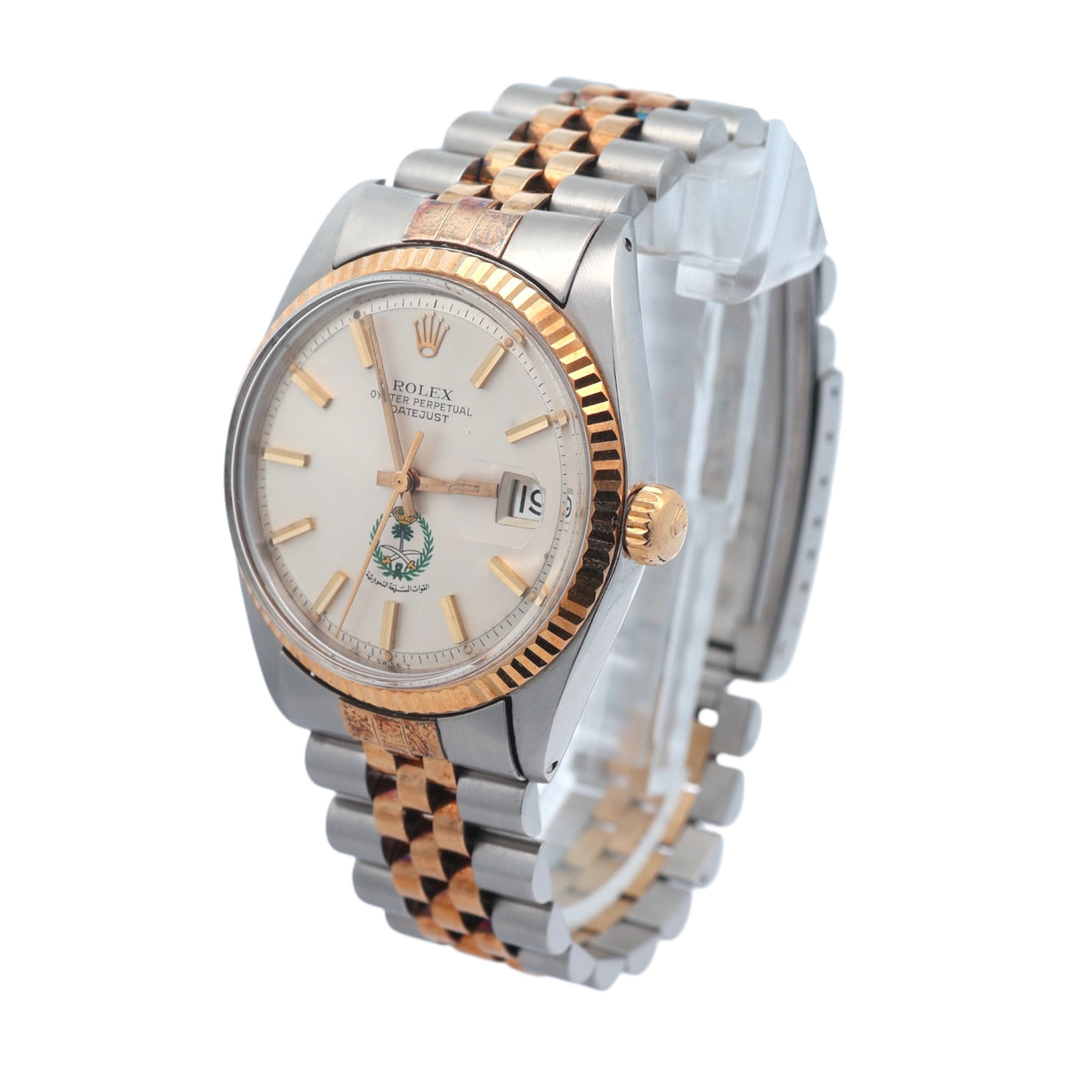 Rolex Steel and Gold Datejust reference 1601 with Saudi Arabian Nay Crest