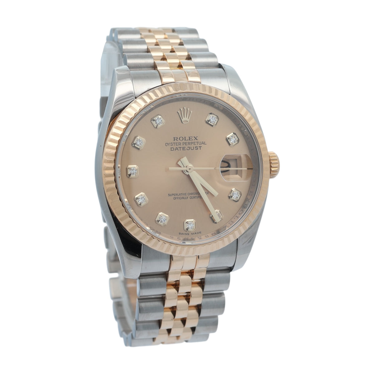 Rolex Datejust 36 refernce 116233 Champagne Diamond Dial