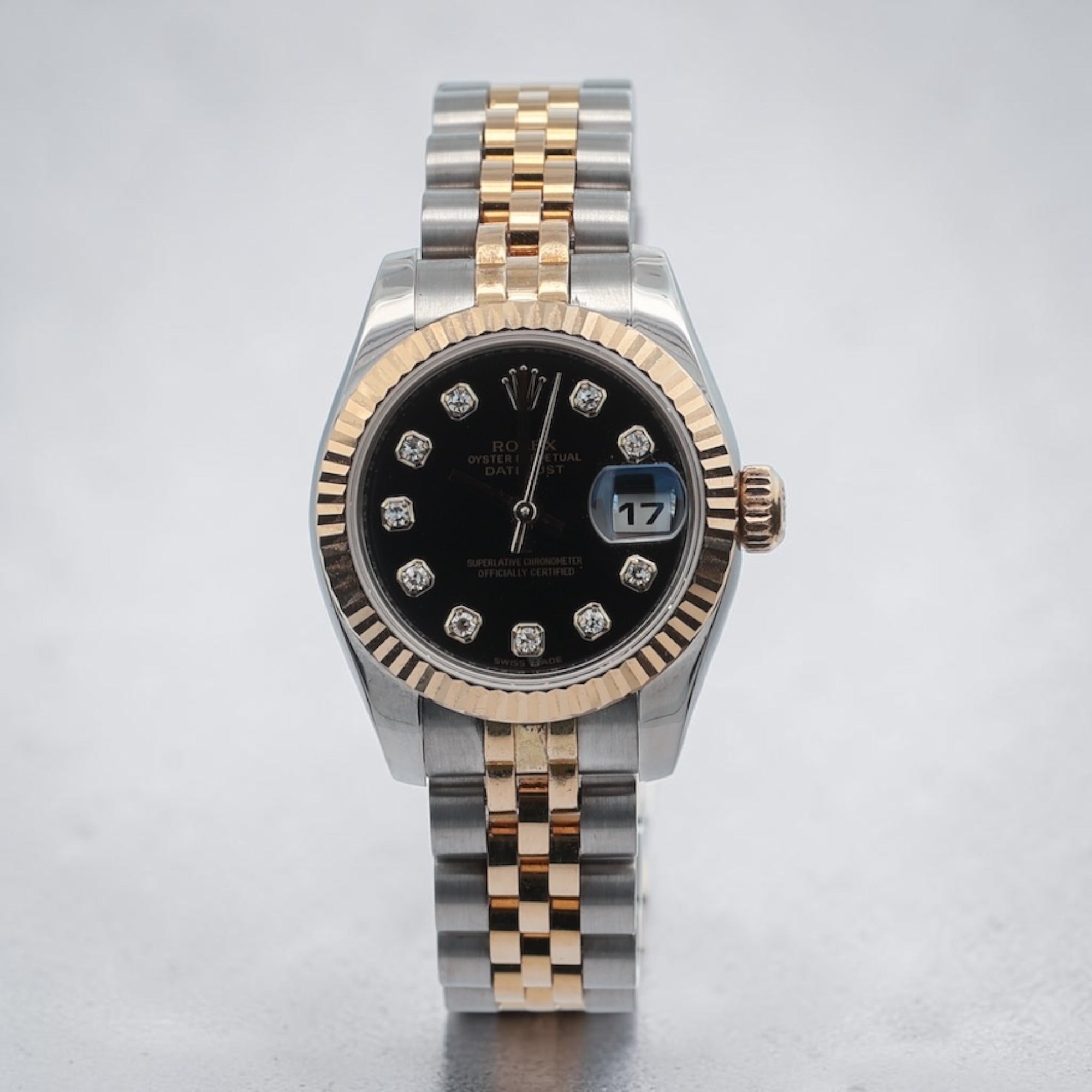 Rolex Lady Datejust reference 179173 Factory Black Diamond Dial