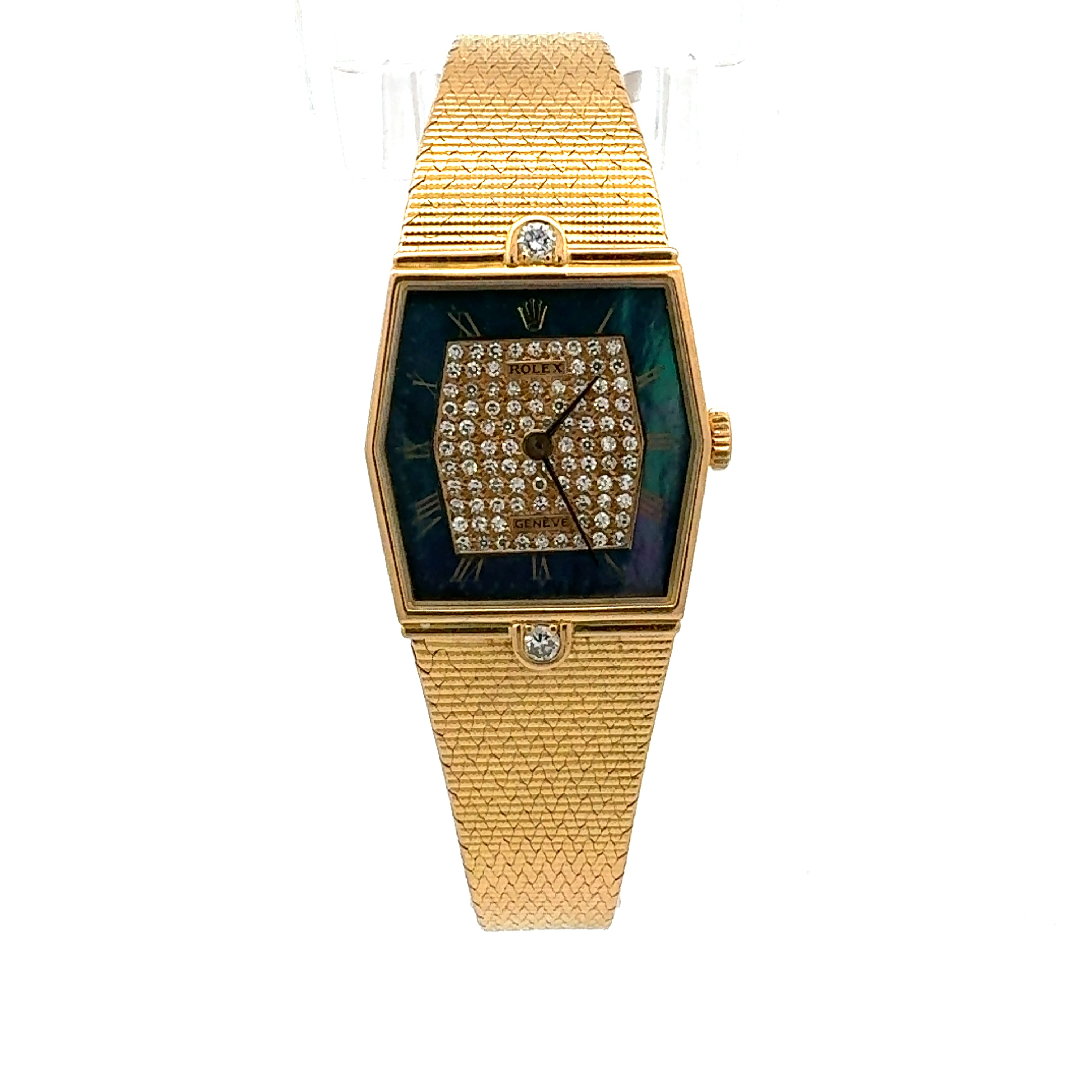 Rolex 18ct Yellow Gold Cellini reference 4121 With Factory Mother of Pearl and Diamond Dial