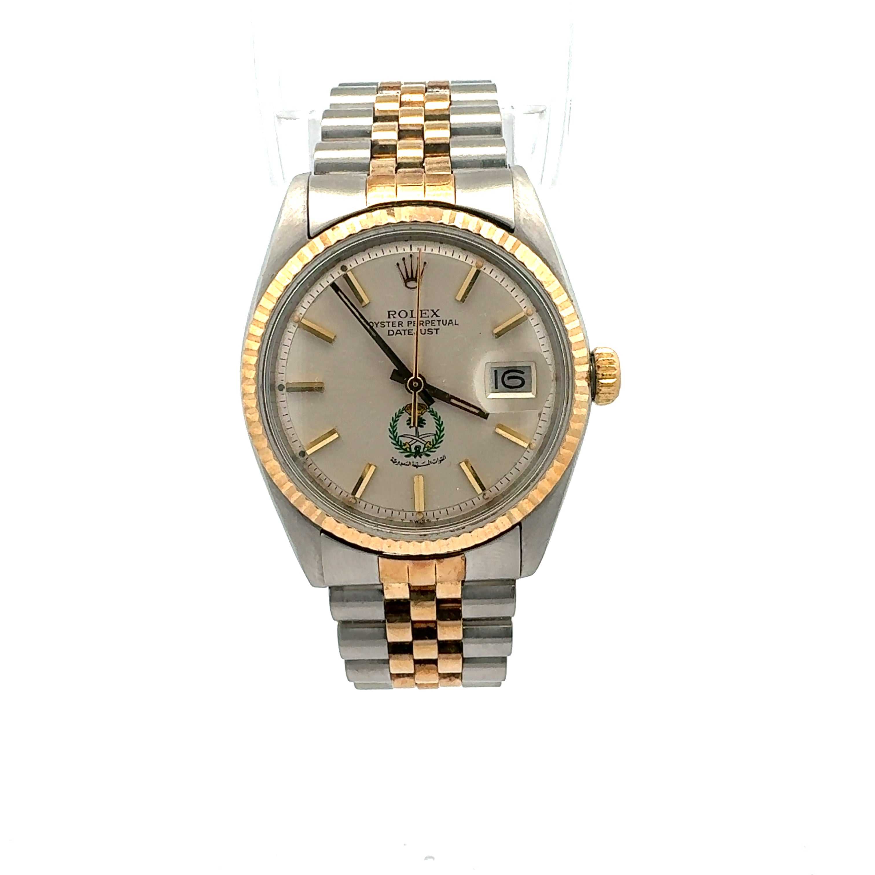 Rolex Steel and Gold Datejust reference 1601 with Saudi Arabian Nay Crest