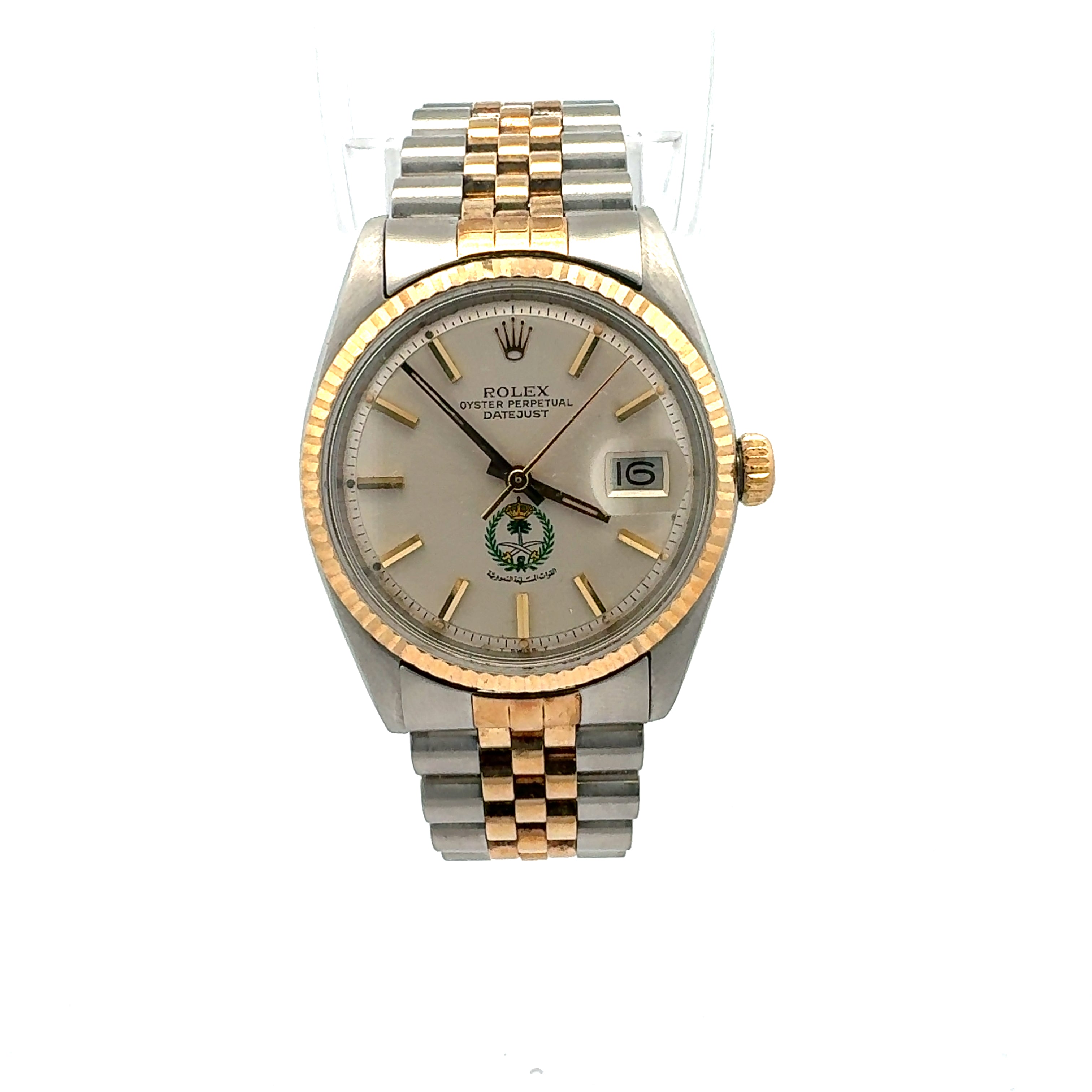 Rolex Steel and Gold Datejust reference 1601 with Saudi Arabian Nay Crest