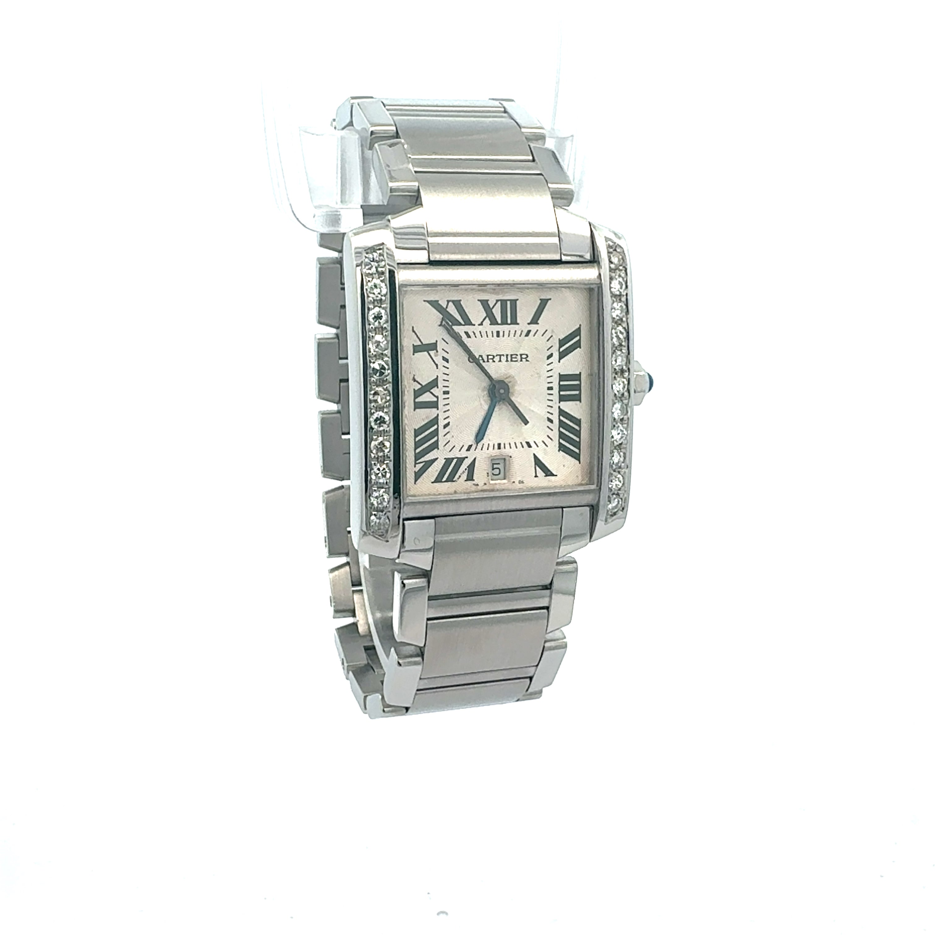 Cartier Tank Francaise reference 2302 Custom Diamond Case