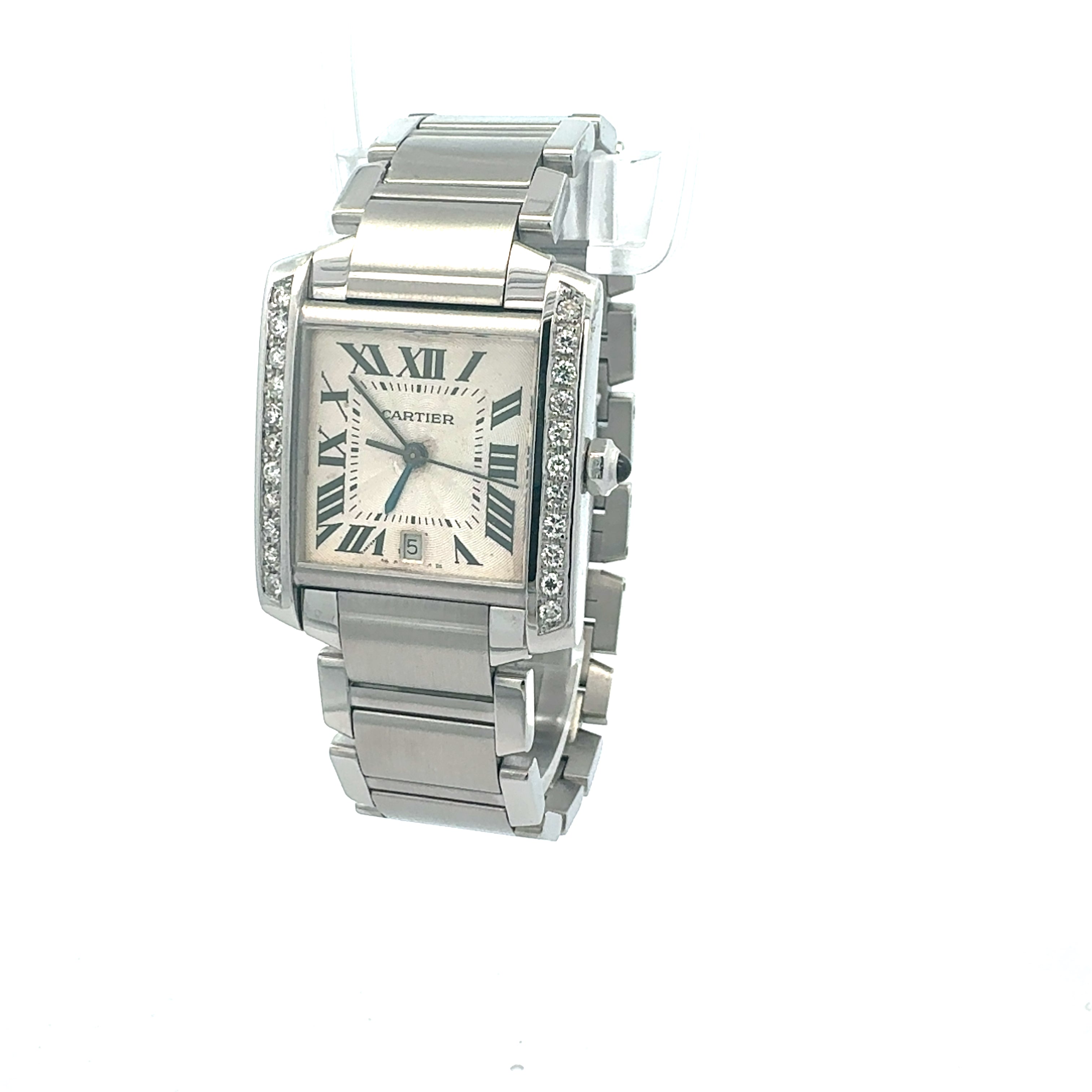 Cartier Tank Francaise reference 2302 Custom Diamond Case