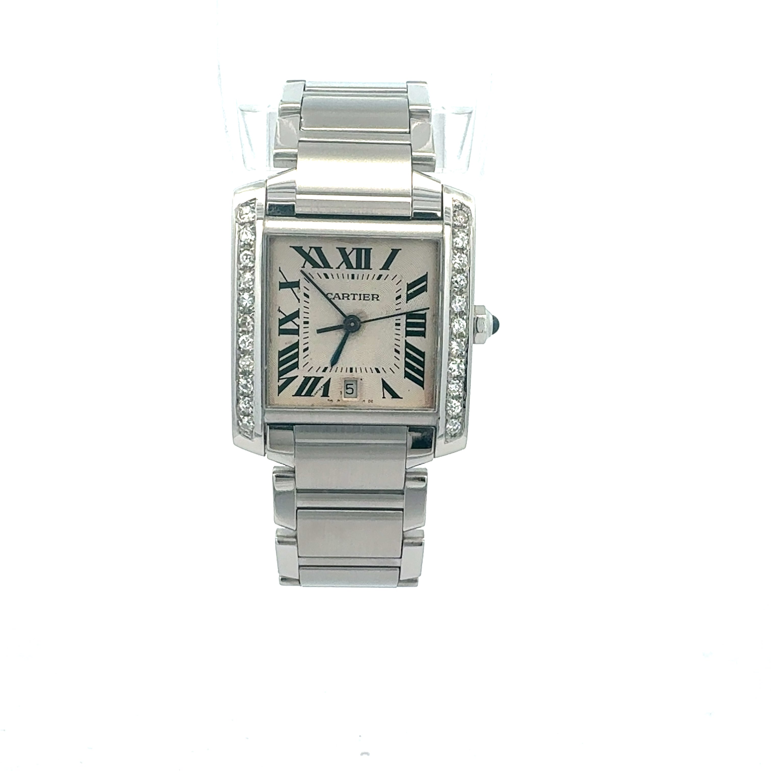 Cartier Tank Francaise reference 2302 Custom Diamond Case