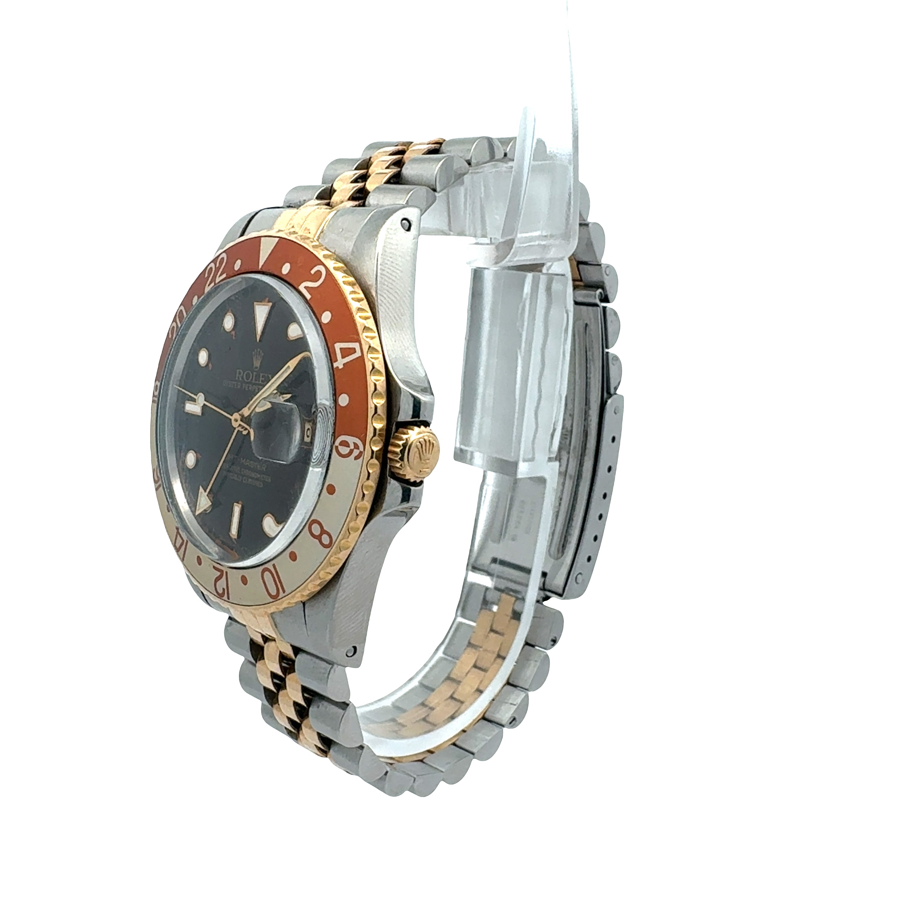 王冠★REILAX★GMT★ブラック★赤針★ステンレス ベルト★リラックス Rolex GMT Master II 'Rootbeer' reference 16753