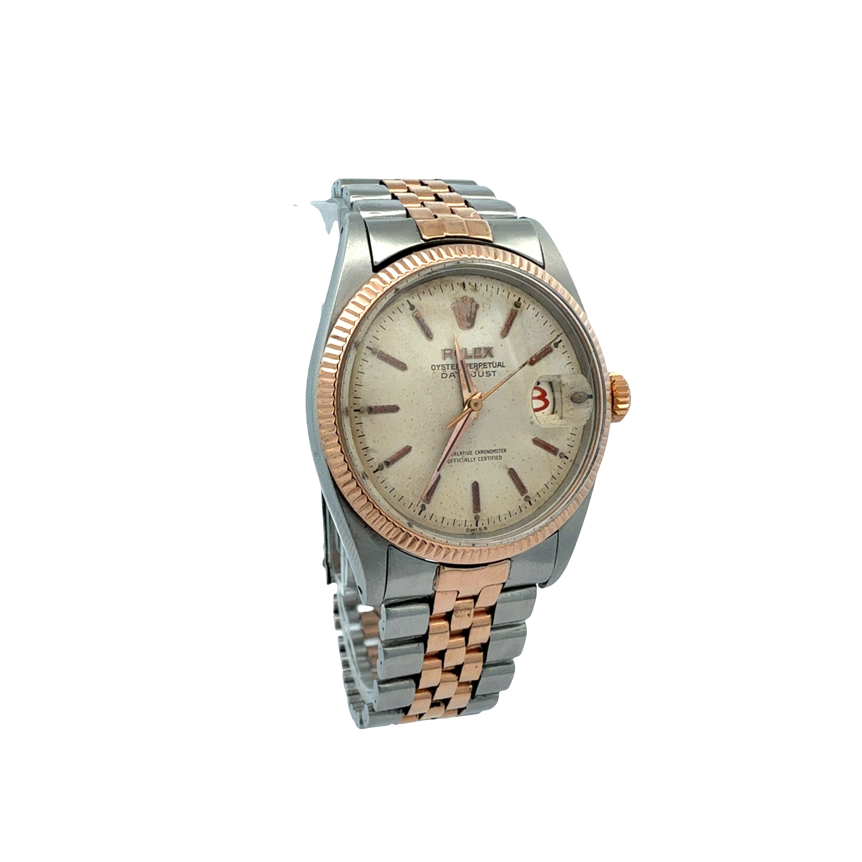 Rolex Datejust reference 6605 Steel and Rose Gold
