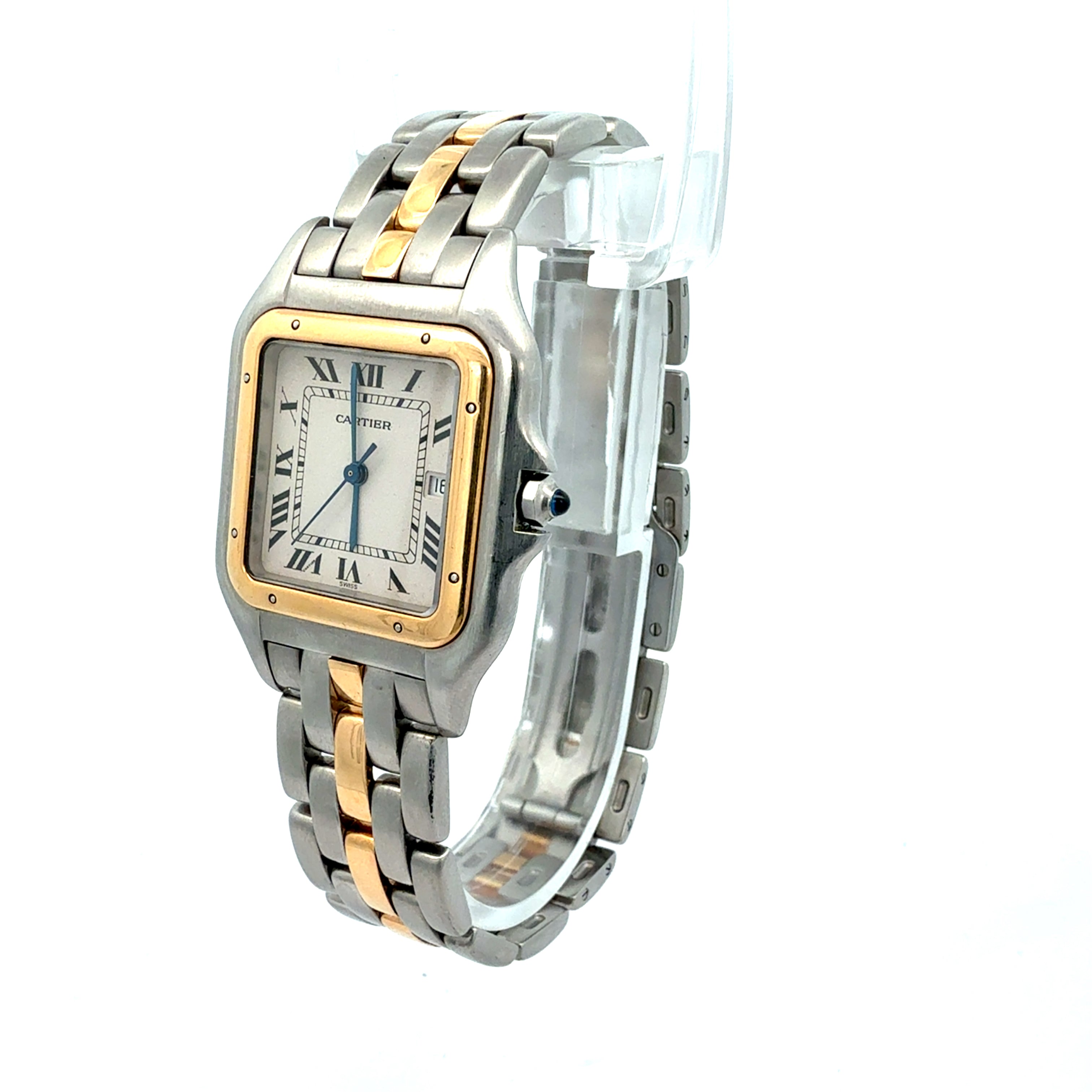 CARTIER STEEL AND YELLOW GOLD PANTHERE JUMBO REFERENCE 183975