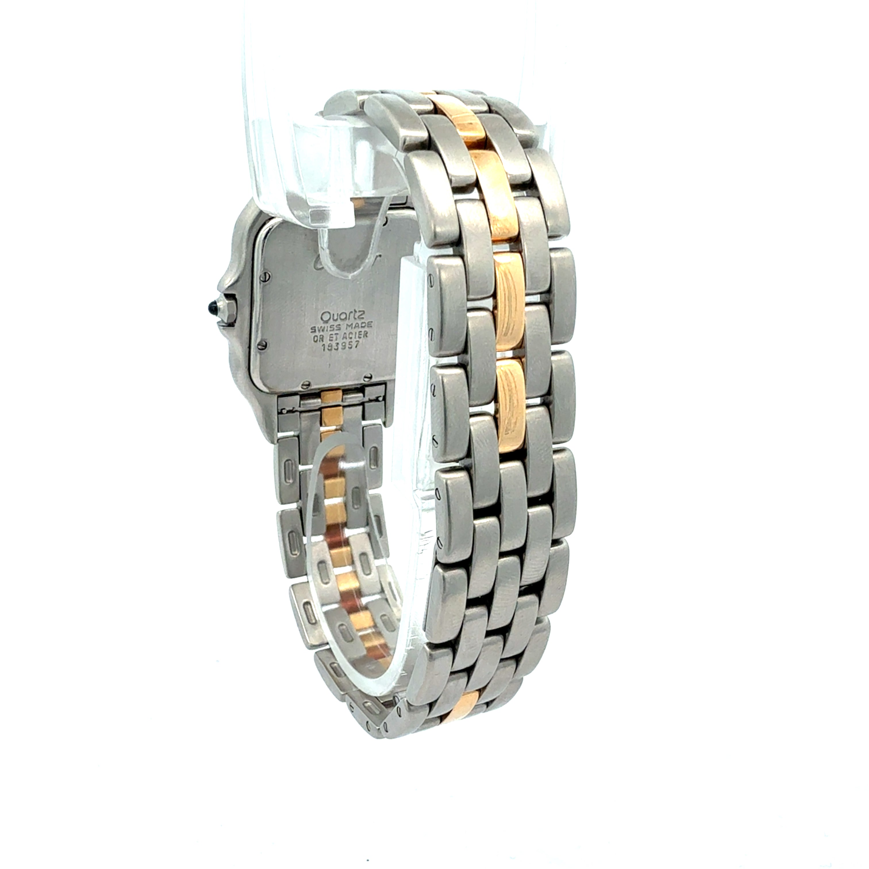 CARTIER STEEL AND YELLOW GOLD PANTHERE JUMBO REFERENCE 183975
