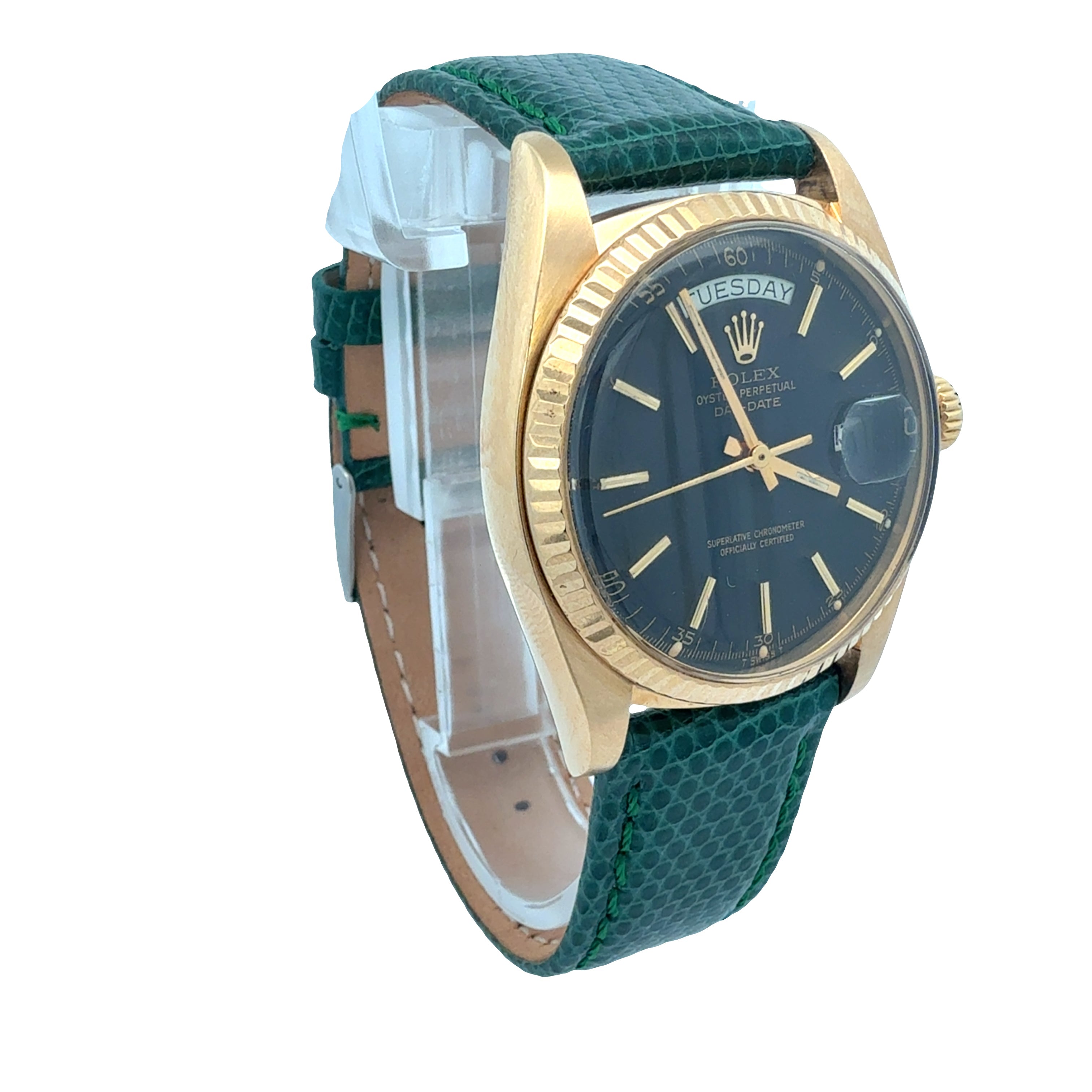 Rolex 18ct Yellow Gold Day Date reference 1803 Matte Black Minute Track Dial