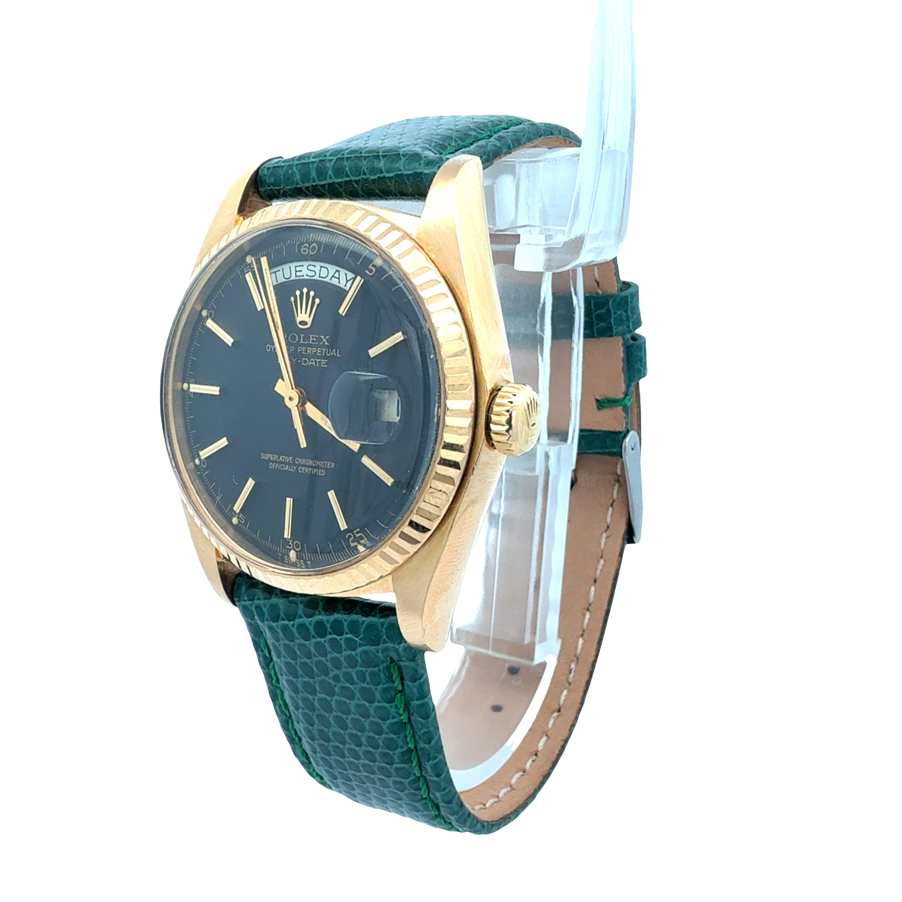 Rolex 18ct Yellow Gold Day Date reference 1803 Matte Black Minute Track Dial