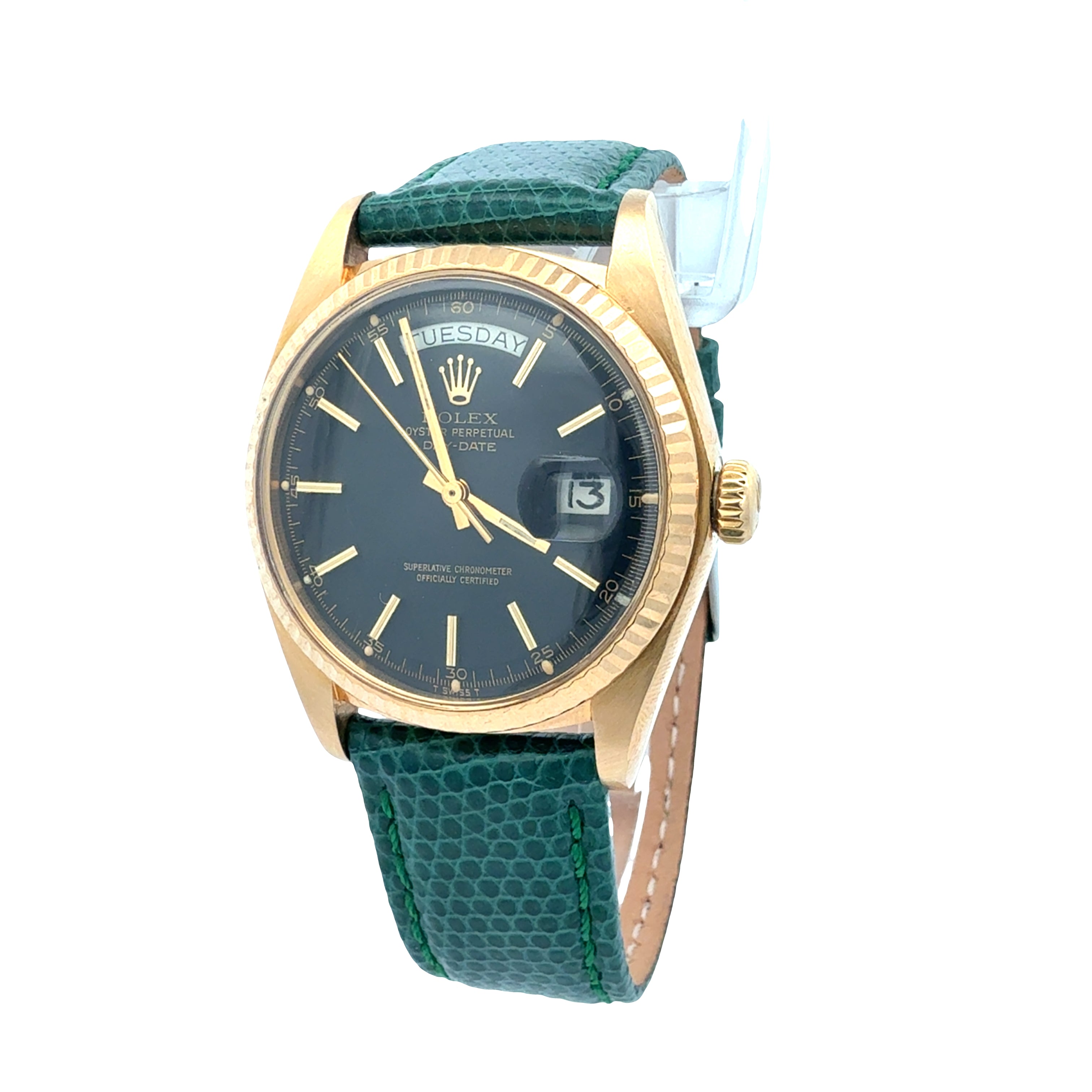 Rolex 18ct Yellow Gold Day Date reference 1803 Matte Black Minute Track Dial