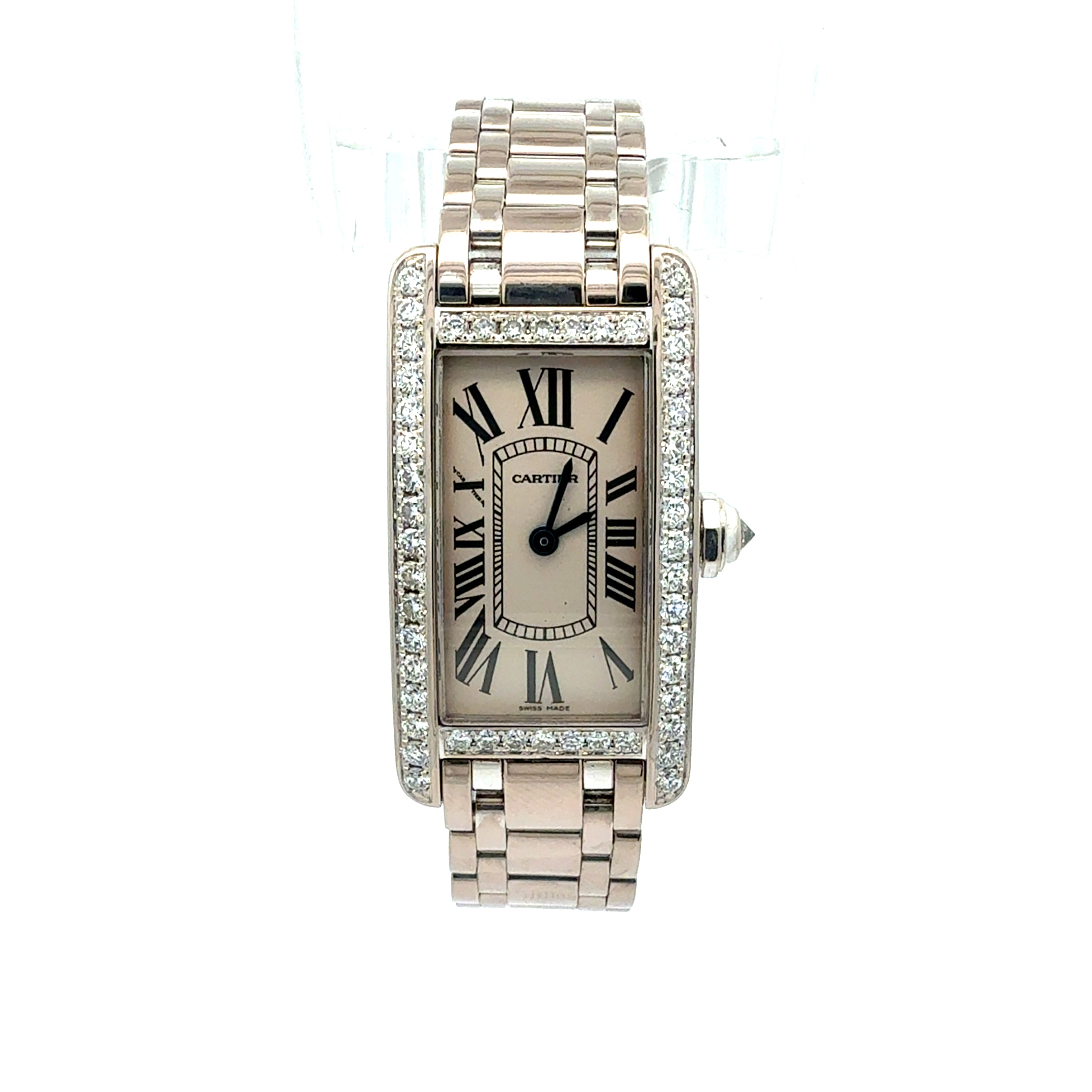 Cartier 18ct White Gold Tank Americaine refernce WB701851/2489