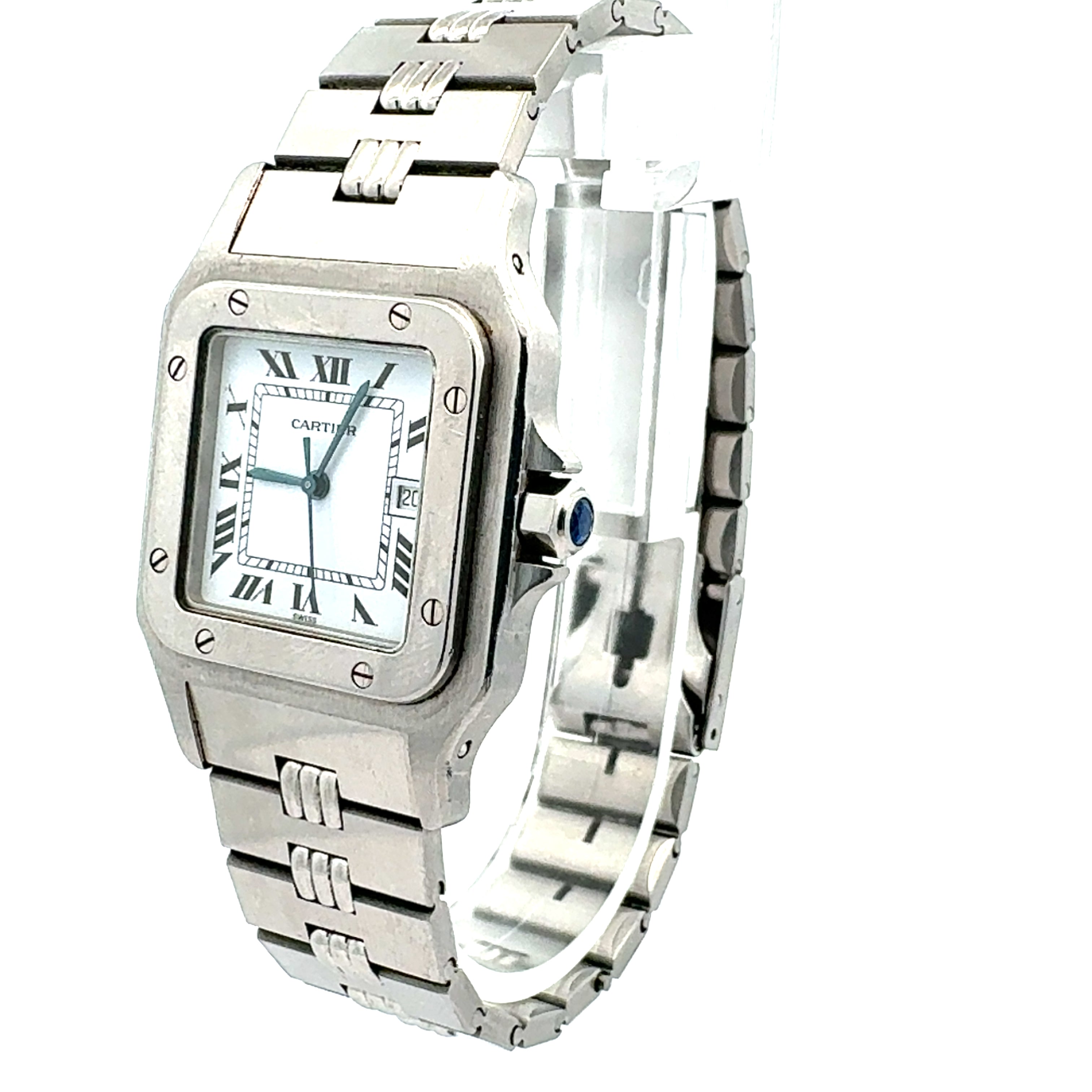 Cartier Sanots Carree reference 2960 With Godron Bracelet